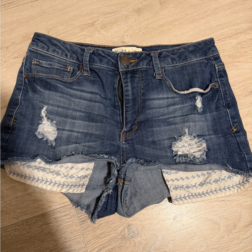 Mudd Blue FLX Stretch Denim Shorts‎